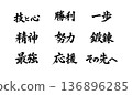 Brush writing, Japanese style, calligraphy 136896285
