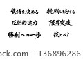 Brush writing, Japanese style, calligraphy 136896286