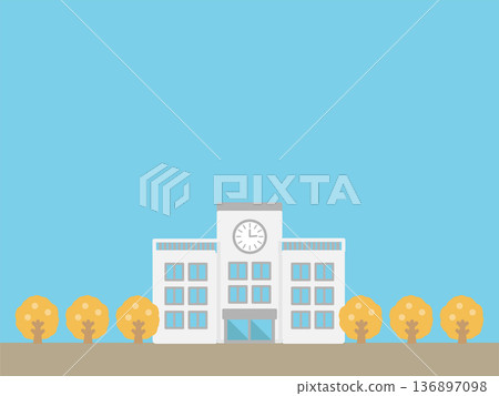Autumn school scene illustration 136897098