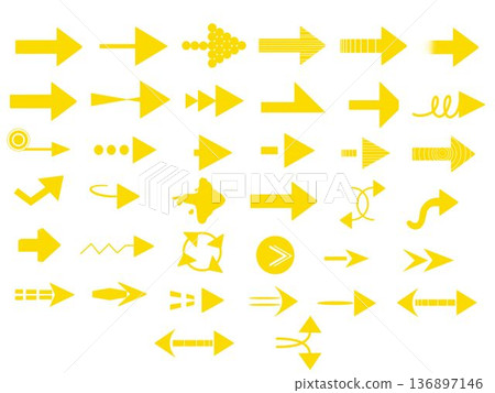 Simple yellow arrow set Simple yellow arrow set 136897146