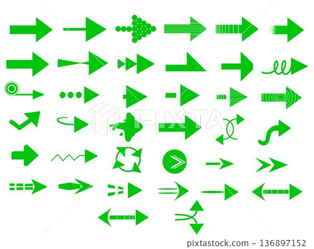 Simple green arrow set Simple green arrow set 136897152