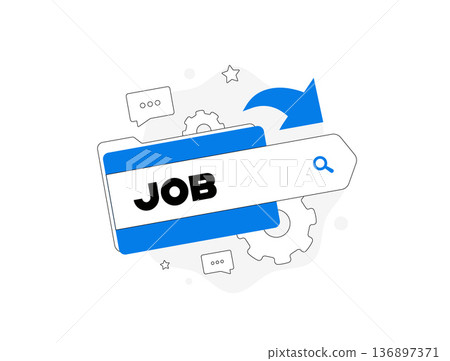 Job search documenting, recruiting and hiring process. Recruitment hiring process, HR analytics and career opportunity for corporate website, modern flat UI infographic design, vector illustration 136897371