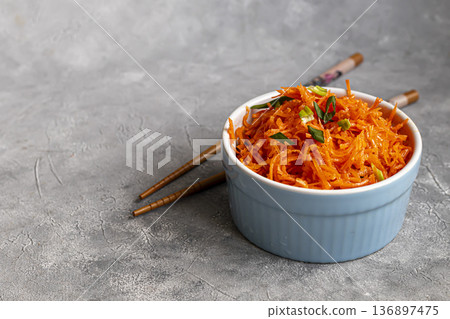 Carrot and green onion salad for healthy eating and hormonal balance Peppercorns Carrot and green onion salad for healthy eating and hormonal balance Peppercorns 136897475