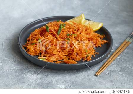 Carrot and green onion salad for healthy eating and hormonal balance Peppercorns Carrot and green onion salad for healthy eating and hormonal balance Peppercorns 136897476