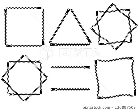 Set of 6 zipper frames (black) 136897502