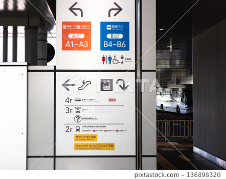 城市公車樞紐站的樓層佈局指南展示牌 城市公車樞紐站的樓層佈局指南展示牌 136898320