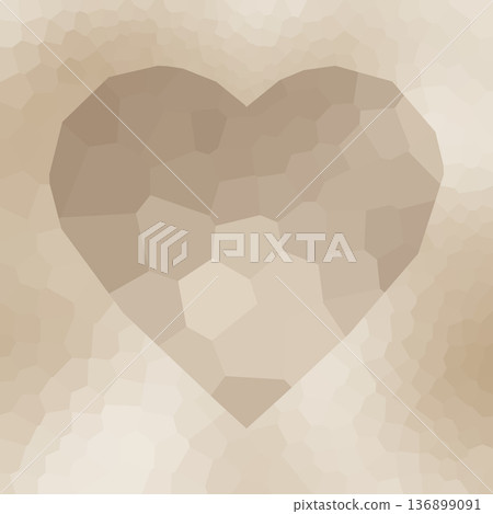 Abstract Geometric Mosaic Heart in Warm Neutral Beige Tones Abstract Geometric Mosaic Heart in Warm Neutral Beige Tones 136899091