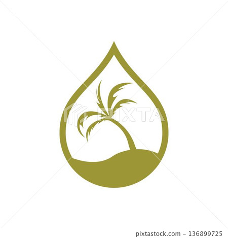 Palm oil logo vector flat design template Palm oil logo vector flat design template 136899725