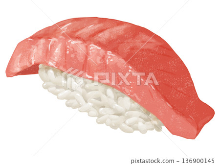 金槍魚壽司的逼真插圖 136900145