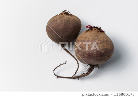 Red beetroot isolated on a white background. Useful vegetables for cooking 136900173