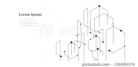 幾何抽象建築科技商業背景 136900374