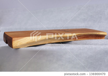 big isolated wood board, unique handmade kitchenware 136900470