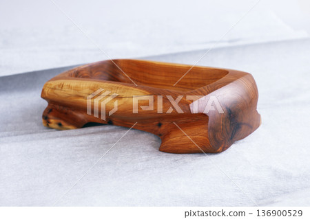 big isolated wood bowl, unique handmade kitchenware big isolated wood bowl, unique handmade kitchenware 136900529