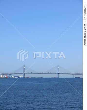 Yokohama Bay Bridge under the blue sky Yokohama Bay Bridge under the blue sky 136900730