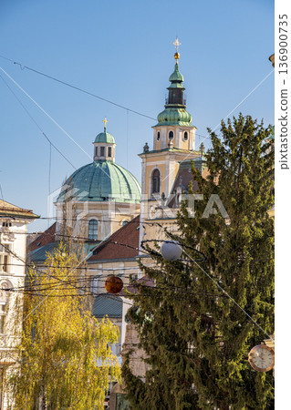 Downtown Ljubljana, the capital of Slovenia Downtown Ljubljana, the capital of Slovenia 136900735