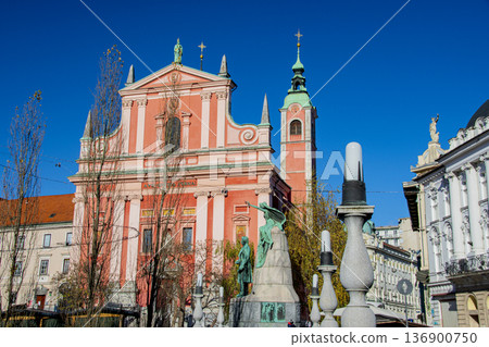 斯洛維尼亞首都盧布爾雅那市中心 136900750