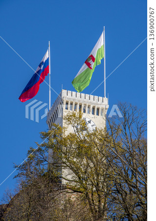 Downtown Ljubljana, the capital of Slovenia 136900767