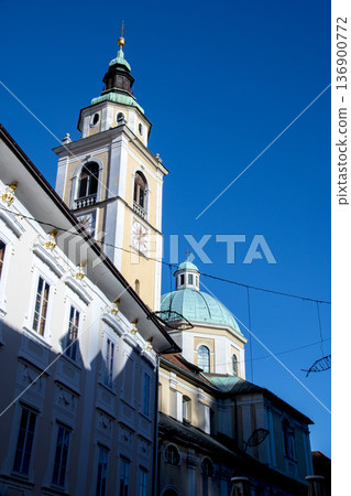 Downtown Ljubljana, the capital of Slovenia 136900772
