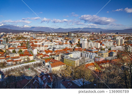 Downtown Ljubljana, the capital of Slovenia Downtown Ljubljana, the capital of Slovenia 136900789