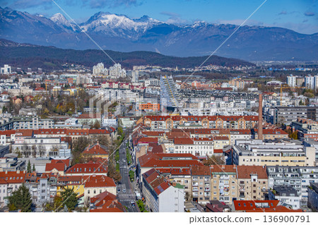 Downtown Ljubljana, the capital of Slovenia Downtown Ljubljana, the capital of Slovenia 136900791