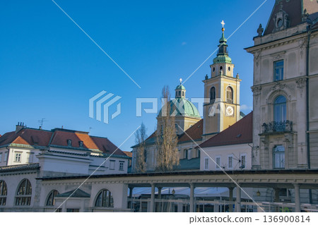 Downtown Ljubljana, the capital of Slovenia Downtown Ljubljana, the capital of Slovenia 136900814