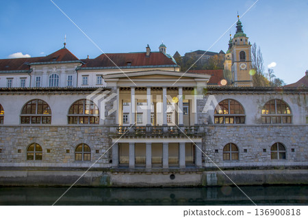 斯洛維尼亞首都盧布爾雅那市中心 斯洛維尼亞首都盧布爾雅那市中心 136900818