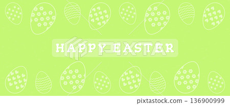 Happy Easter lime green banner with white egg patterns vector illustration. Happy Easter lime green banner with white egg patterns vector illustration. 136900999