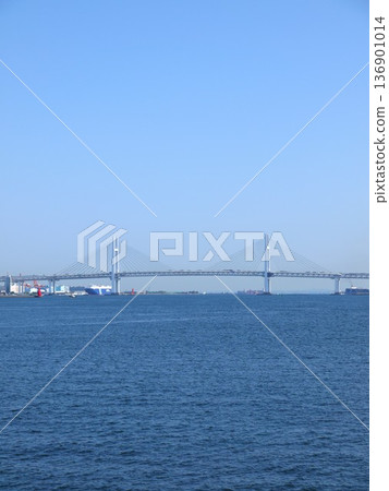 Yokohama Bay Bridge under the blue sky Yokohama Bay Bridge under the blue sky 136901014