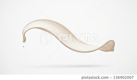 Creamy White Yogurt Splash Flying Freely in High Resolution, Ultra Detailed Yogurt Swirl Art 136902007