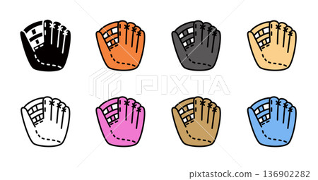 棒球手套，簡單圖標 136902282