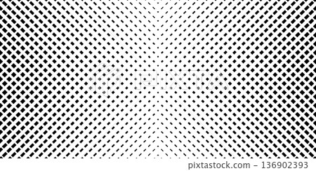 Halftone Geometric Dots Pattern. Black and White Textured Background. 136902393