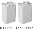 Clay render of olive oil can 5L on white background - 3D illustration 136903557