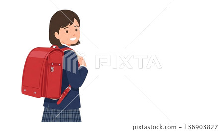 背著嶄新的書包,回頭望去,臉上帶著微笑(經典畫面) 背著嶄新的書包,回頭望去,臉上帶著微笑(經典畫面) 136903827