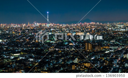 東京航拍：無人機從江戶川上空拍攝東京夜景 136903950