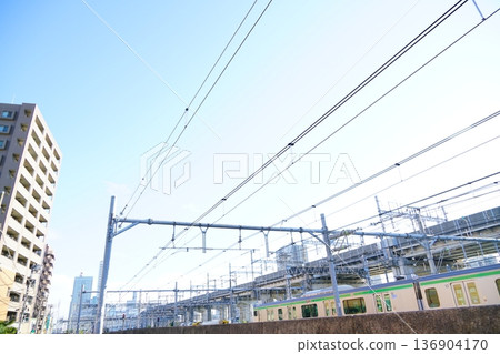 Railway tracks in Saitama City Railway tracks in Saitama City 136904170