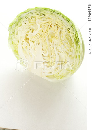 Cabbage cut in half 136904476