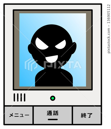 住宅對講機上出現可疑推銷員或可疑人員的示意圖 136905112