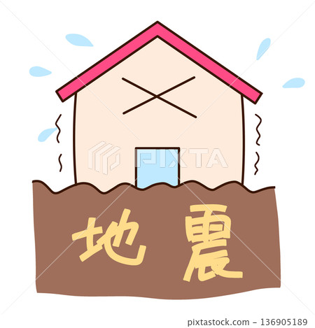 地震損壞房屋示意圖 136905189