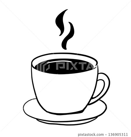 Simple coffee cup illustration icon 136905311