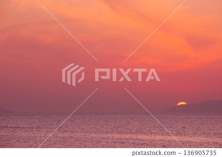 Sunset over the sea Sunset over the sea 136905735