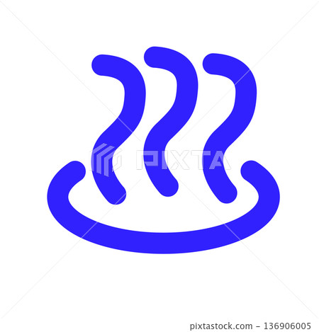 Hot spring mark simple icon set black line Japanese style steam symbol Hot spring mark simple icon set black line Japanese style steam symbol 136906005