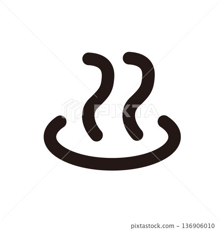 Hot spring mark simple icon set black line Japanese style steam symbol Hot spring mark simple icon set black line Japanese style steam symbol 136906010