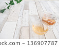 Fruit tea on a white table 136907787