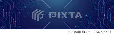 Motherboard technology circuit board background texture design. Creative idea AI banner concept for internet technology. Digital motherboard concept for poster, cover, banner, header, web template Motherboard technology circuit board background texture design. Creative idea AI banner concept for internet technology. Digital motherboard concept for poster, cover, banner, header, web template 136908581