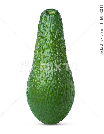 Single whole avocado isolated on white. Single whole avocado isolated on white. 136908811