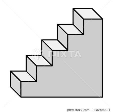 通往樓上的樓梯和階梯示意圖 136908821