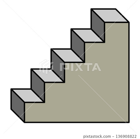 通往樓上的樓梯和階梯示意圖 136908822