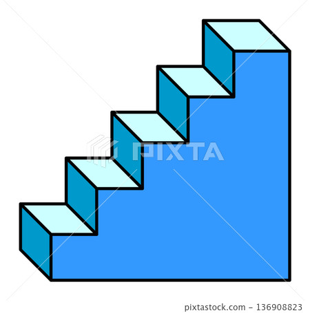 Illustration of stairs and steps leading up to the upper floors Illustration of stairs and steps leading up to the upper floors 136908823