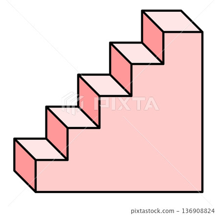 Illustration of stairs and steps leading up to the upper floors Illustration of stairs and steps leading up to the upper floors 136908824