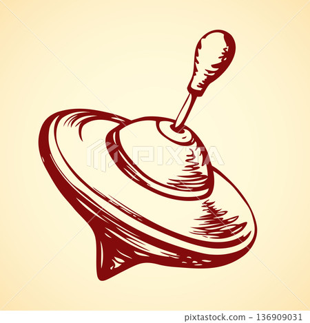 Spinning Top. Vector drawing 136909031